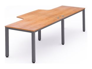 Rocada Executive - Mesa - con forma de L - roble - antracita, RAL 7015 base