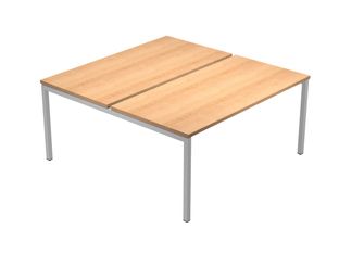 Bureau bench Trend - L180 - sans panneau de séparation - plateau imitation hêtre