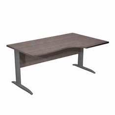 Bureau compact Trend - L160 cm - retour à droite - Pieds métals anthracite - plateau imitation frêne toscan - (pieds de renfort obligatoire à rajouter - non inclus)