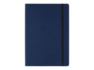 Oberthur - Cahier de notes - reliure cousue - A5 (148 x 210 mm) - 100 feuilles / 200 pages - papier ivoire - doublé - couverture marine - synthétique