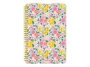 Oberthur Bali - Cahier de notes - fil-o - B6 (125 x 176 mm) - 100 feuilles / 200 pages - papier ivoire - doublé - floral - couverture jaune