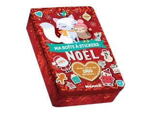 Hemma Ma boîte à stickers - Jeu d'adhésifs de décoration - 1000 pièces - noël, renard blanc et oiseau