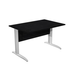 Bureau droit Trend - L160 - Pieds métals - plateau imitation frêne noir - pied alu