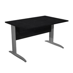 Bureau droit Trend - L160 - Pieds métals - plateau imitation frêne noir - pied anthracite