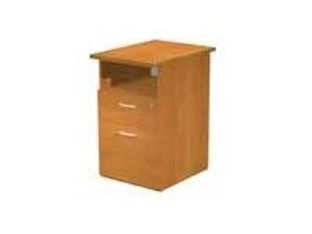 Caisson hauteur bureau Trend - L43xP60xH72 cm - 2 tiroirs dont 1 DS + 1 niche - imitation chêne