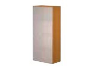 Bibliothèque haute Trend - L80xP35xH180 cm - 2 portes en verre dépoli - gris