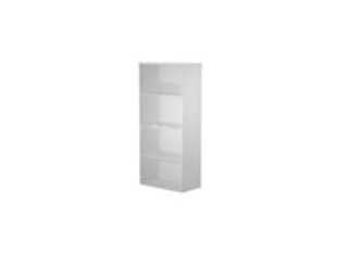 Bibliothèque haute Trend - L80xP44xH180 cm - 2 portes en verre dépoli - gris