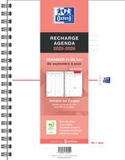 Agenda Oxford Recharge Reliure Intégrale Format A4 - 1 semaine sur 2 pages - Hamelin 