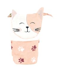 Trousse pot a crayons spa peluche 1 compartiment chat - Hamelin