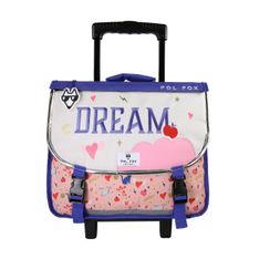 Cartable a roulettes 38  cm Dream- 2 compartiments- rose-  Pol Fox