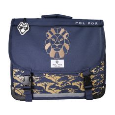 Cartable 38 cm Lion- 2 compartiments- marine-  Pol Fox