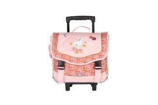 Cartable à roulettes BELLA SARA DREAM FLOWERS-2 compartiments- rose- Kid'Abord