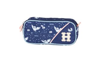 Trousse 2 compartiments HARRY POTTER HEDWIG- bleu-Kid'Abord