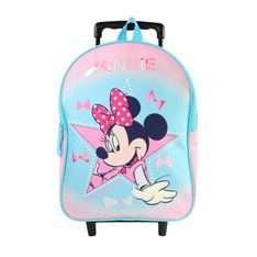 Sac a dos a roulettes Minnie - 32cm -  1 compartiment - rose - Bagtrotter