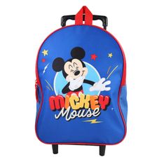 Sac a dos a roulettes Mickey - 32cm -  1 compartiment - bleu - Bagtrotter