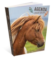 Agenda RDC reliure brochée année scolaire BOUCHUT "Cheval" 1 jour /page 12 x 17 cm PEFC 70 %