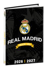 Quo Vadis - Agenda année scolaire - 2026-2027 - Eurotextagenda - Journalier - Multilingue - Real Madrid - 12 mois de août à juillet - 12x17 cm - Papier Clairefontaine blanc - Fabrication française