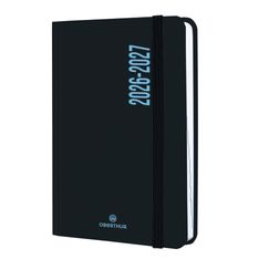 Agenda à élastique Alabama - 1 jour par page - 12,5 x 17,5 cm - noir et bleu - Oberthur