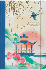 Agenda à élastique Sakura - 1 semaine sur 2 pages - 17 x 24,5 cm - temple - Oberthur