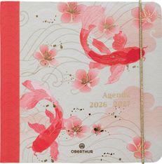 Agenda à élastique Sakura - 1 semaine sur 2 pages - 16,5 x 16,5 cm - poissons - Oberthur