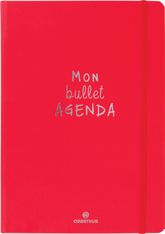 Bullet Agenda - 1 semaine sur 2 pages - 15 x 21 cm - rouge - Oberthur