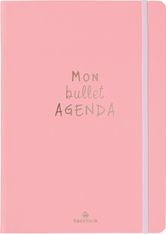 Bullet Agenda - 1 semaine sur 2 pages - 15 x 21 cm - rose pale - Oberthur