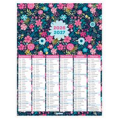 Calendrier Petites Fleurs - 6 mois par face - 32 x 42 cm - Oberthur