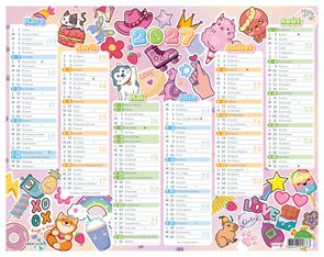 Calendrier Kawai - 6 mois par face - 21 x 26,5 cm - Oberthur