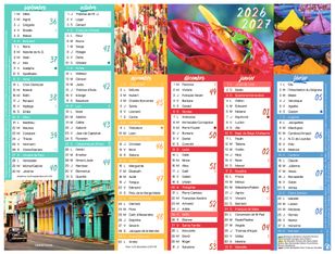 Calendrier Color Story - 6 mois par face - 55 x 40,5 cm - Oberthur