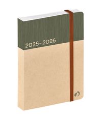 EUROTEXTAGENDA RECYCLÉ ML Arrakis - Kaki - 12x17 cm - avec élastique - Journalier - 12 mois de août à juillet - Quo Vadis