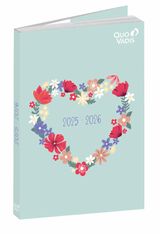 EUROTEXTAGENDA ML Sora - Cœur -  12x17 cm - Journalier - 12 mois de août à juillet - Quo Vadis