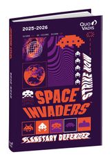 EUROTEXTAGENDA ML Space invaders - Violet - 12x17 cm - Journalier - 12 mois de août à juillet - Quo Vadis