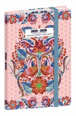 UNIVERSITAIRE FR Catalina Estrada - Rose - 10x15 cm - avec élastique - Semainier - 13 mois de août à août - Quo Vadis