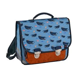 CARTABLE 36 VINTAGE - 2 COMPARTIMENTS Animascot - Baleine - 36x30x14 cm
