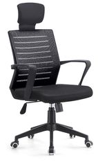 Silla de oficina Módena negra con cabezal