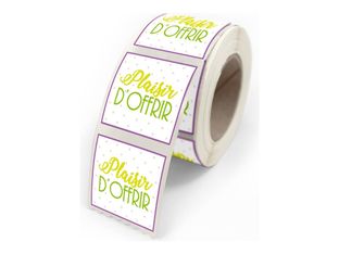 Créastyl Simple - Étiquettes cadeau "plaisir d'offrir" - 4 cm x 3.5 cm