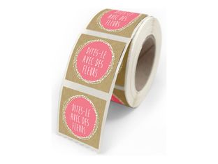 Créastyl - Étiquettes cadeau "Dites le avec des fleurs" - 4 cm x 3.5 cm