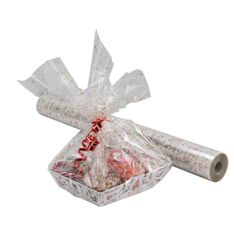 Rouleau film fleuriste transparent – 0,8 x 120 m – étoiles or et blanches