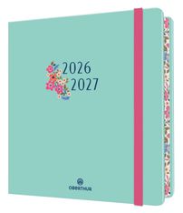 Agenda à élastique Tivoli - 1 semaine sur 2 pages - 16,5 x 16,5 cm - vert d'eau - Oberthur