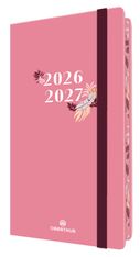 Agenda de poche à élastique Tivoli - 1 semaine sur 2 pages - 9,5 x 17,5 cm - rose - Oberthur