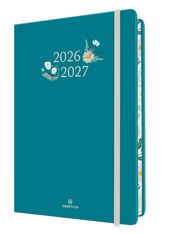 Agenda à élastique Tivoli - 1 semaine sur 2 pages - 10 x 15 cm - bleu canard - Oberthur