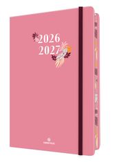 Agenda à élastique Tivoli - 1 semaine sur 2 pages - 10 x 15 cm - rose - Oberthur