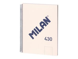 Milan 430 Since 1918 - Cuaderno - encuadernado espiral - A4 (210 x 297 mm) - 80 hojas / 160 páginas - liso - 4 taladros - beige