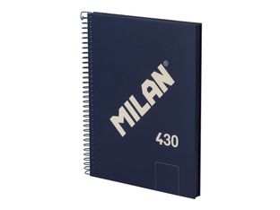 Milan 430 Since 1918 - Cuaderno - encuadernado espiral - A5 - 176 x 210 mm - 80 hojas / 160 páginas - liso - 2 taladros - azul - cartón