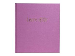 Exacompta POP'N CO - Livre d'or - 210 x 190 mm - 70 feuilles / 140 pages - papier blanc - couverture lilas - carton recouvert de papier, tissu