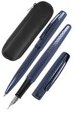 Parure plume/bille Eleganza Diamond Night avec étui cuir