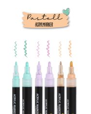 Acrylic Set Pastel, 6 stylos
