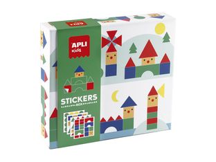 APLI kids - Geometric Villages Sticker Set - jeu éducatif