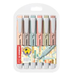 STABILO Swing cool NatureCOLORS - Pack de 6 surligneurs - couleurs assorties