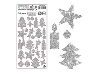 Cléopâtre - Jeu d'adhésifs de décoration - 27 pièces - noël - 10 - 40 mm - argent - non permanent